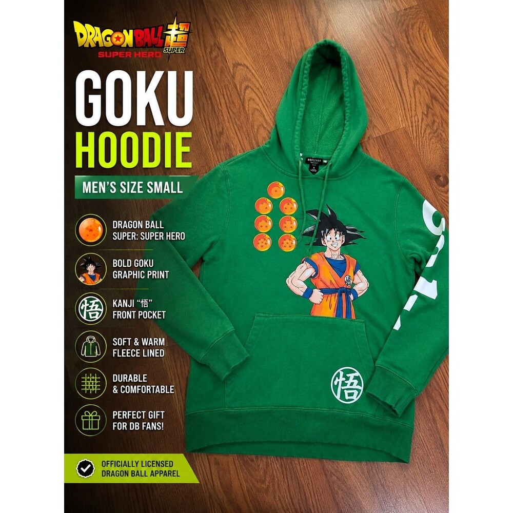 BoxLunch Dragon Ball Super Super Hero Goku Green Hoodie Men's Small